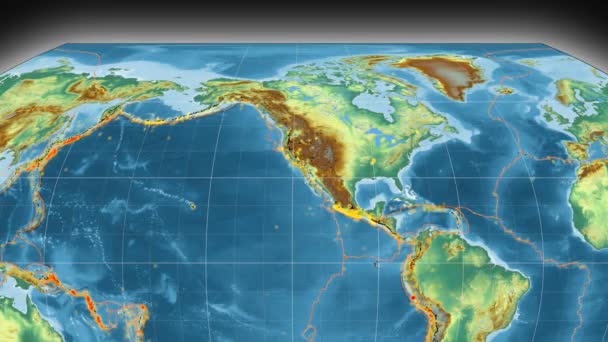 Ameryka Północna Tektonika opisywany. Ulgę. Kavrayskiy Vii projekcja — Wideo stockowe