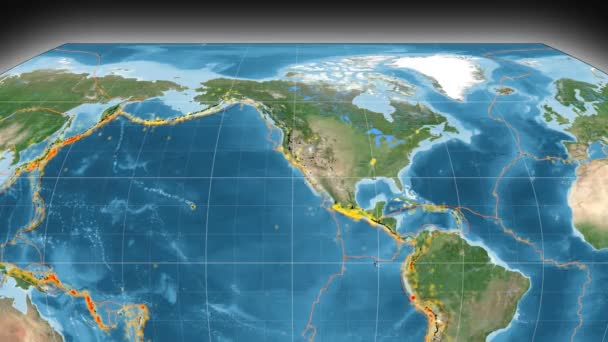 Tettonica nordamericana. Immagini satellitari. Kavrayskiy VII proiezione — Video Stock