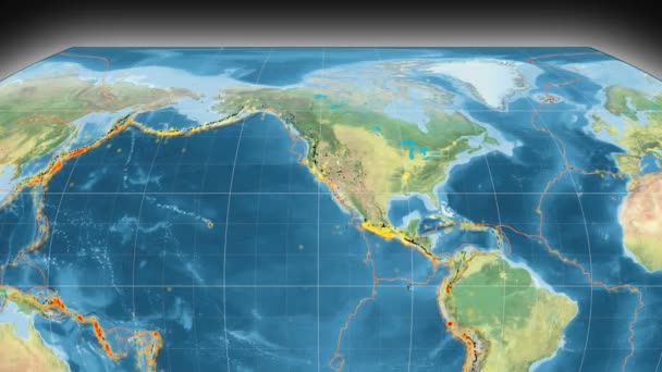 América do Norte tectônica destaque. Topografia. Projecção de Kavrayskiy VII — Vídeo de Stock