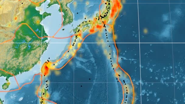 Okinawa tektoniek featured. Fysieke. Kavrayskiy Vii projectie — Stockvideo