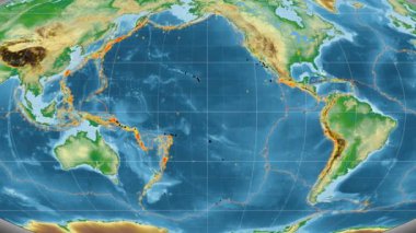 Pasifik deniz yaşamı özellikli. Fiziksel. Mollweide projeksiyon