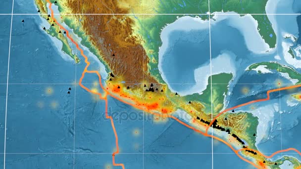 Rivera tectonics featured. Relief. Mollweide projection — Stock Video