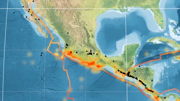 La tectonique Rivera en vedette. Topographie. Projection de Mollweide — Video
