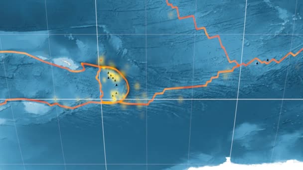 Sandwich tectonics featured. Satellite imagery. Kavrayskiy VII projection — Stock Video