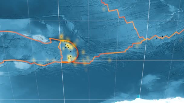 Sandviç deniz yaşamı özellikli. Topografya. Kavrayskiy VII projeksiyon — Stok video