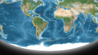 Güney Amerika Deniz yaşamı özellikli. Uydu görüntüleri. Mollweide projeksiyon
