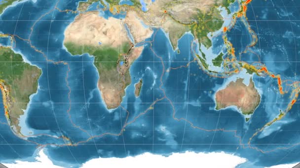 Somalië tektoniek featured. Satellietbeelden. Kavrayskiy Vii projectie — Stockvideo