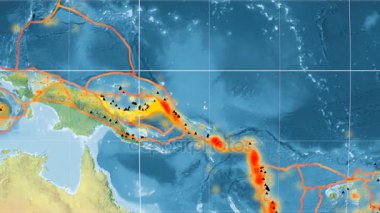 Güney Bismarck deniz yaşamı özellikli. Topografya. Mollweide projeksiyon