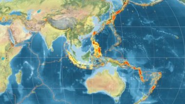 Sunda deniz yaşamı özellikli. Topografya. Mollweide projeksiyon