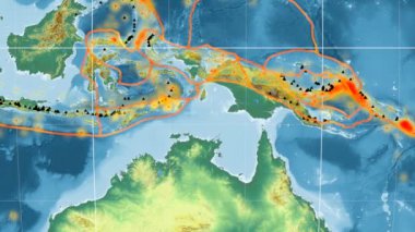 Timor deniz yaşamı özellikli. Kabartma. Mollweide projeksiyon