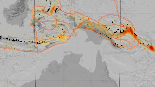 Тиморская тектоника. Высота серого. Каврайский VII проектор — стоковое видео