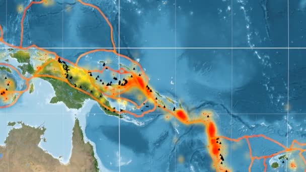 Tectónica de alondra. Imágenes de satélite. Proyección de Kavrayskiy VII — Vídeos de Stock