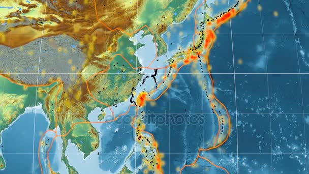 Yangtze tektonik skisserat. Lättnad. Kavrayskiy Vii projektion — Stockvideo