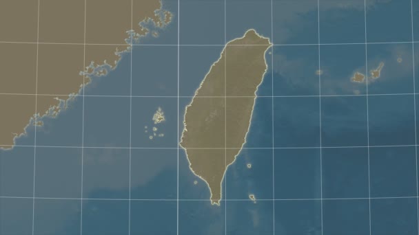 Тайвань и район. Спутник — стоковое видео