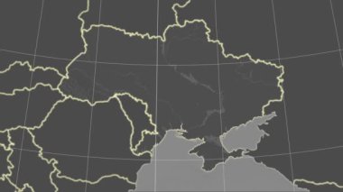 Ukrayna ve mahalle. Gri tonlamalı tezat