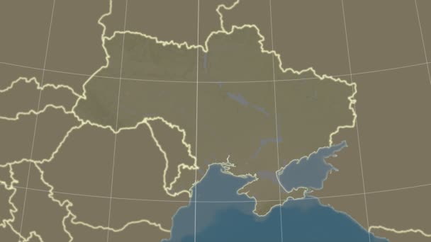 Ucrania y el vecindario. Satélite — Vídeo de stock