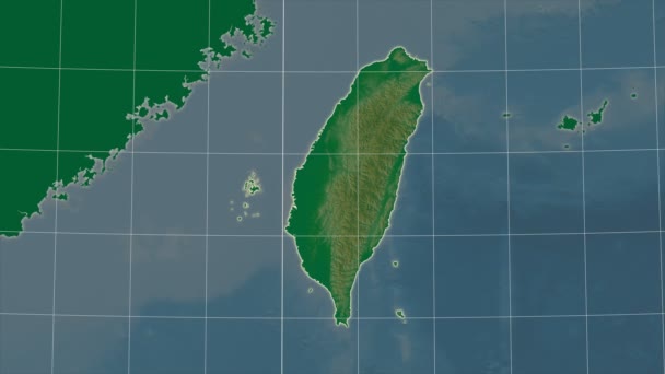 Taiwan dan lingkungannya. Fisik — Stok Video