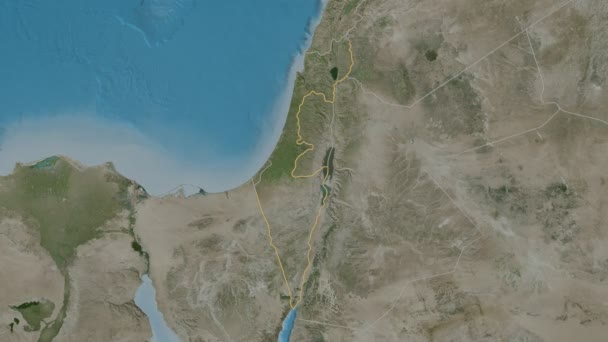 HaDarom extrudado. Israel. Mapa de satélite estereográfico — Vídeo de Stock