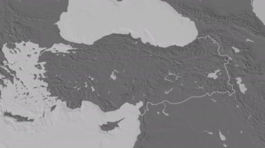 Hatay extruded. Turkey. Stereographic bilevel map