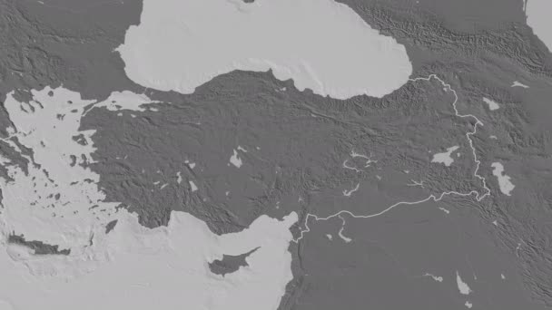 Hatay wytłaczana. Turcja. Mapa dwupoziomowa stereograficzna — Wideo stockowe