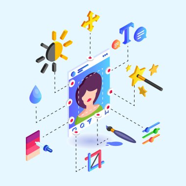 Fotoğraf düzenleme için bir sosyal ağ aygıtlar için aygıtlar.