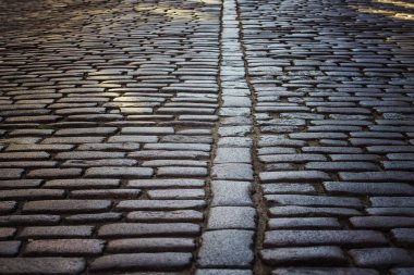 Eski yakın çekim parke taş döşeme, Arnavut kaldırımlı