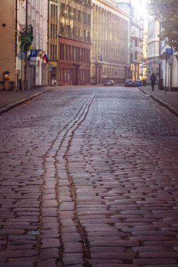 Arnavut kaldırımlı taş Köprüsü, eski şehir peyzaj