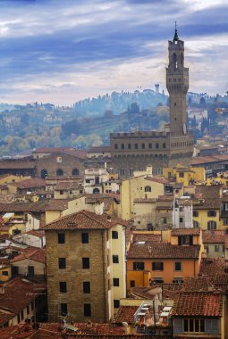 Cityscape ve Palazzo Vecchio Floransa
