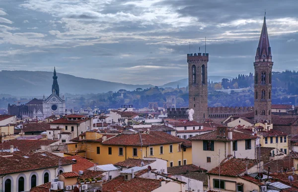 Cityscape ve Palazzo Vecchio, Florence, İtalya. — Stok fotoğraf