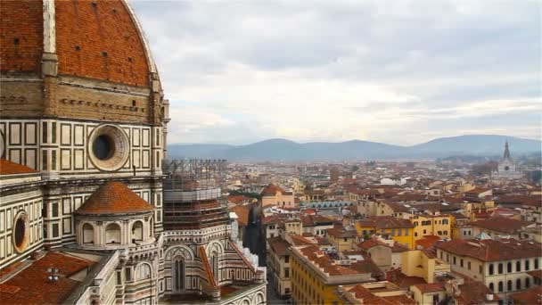 Florenz, die berühmte Kuppel des Doms, Santa Maria del Fiore — Stockvideo