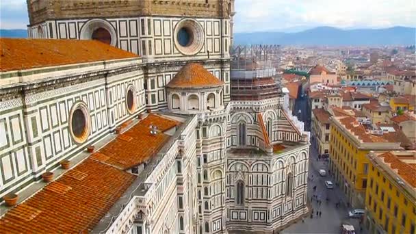 Florencja, słynnego kopułę katedry Santa Maria del Fiore — Wideo stockowe