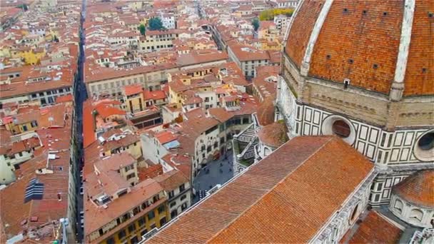 Florence, Duomo, Santa Maria del Fiore ünlü kubbe — Stok video