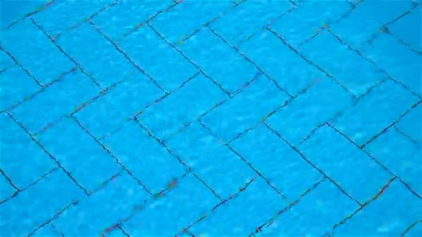 在水里的游泳池水背景和运动的眩光 — 图库视频影像