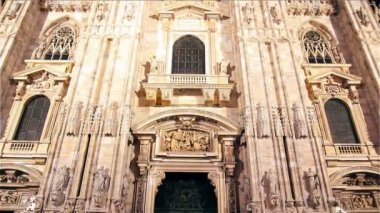 Duomo Milan, Duomo Katedrali, Milano, İtalya Italythe Cephe Cephe. Akşam çekim