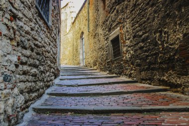 Bergamo İtalya güzel eski taş merdiven