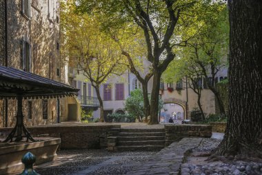 Güzel eski manzara merkezi Bergamo İtalya