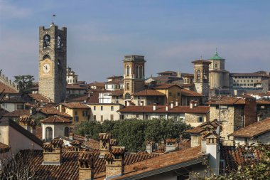 Eski şehir Bergamo İtalya'nın güzel mimari