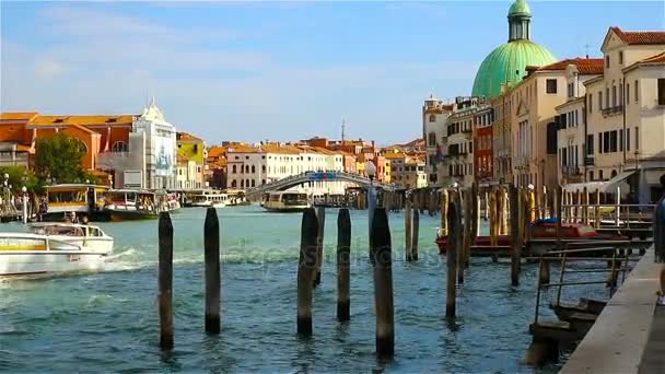 Panorama Del Gran Canal Venecia Italia — Vídeos de Stock