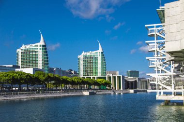 Portekiz, Lizbon, şehir manzaralı modern başkenti.