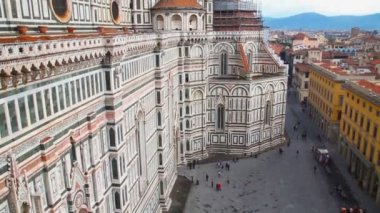 Floransa güzel manzara. Santa Maria del Fiore ve Floransa, İtalya'nın kırmızı çatılar