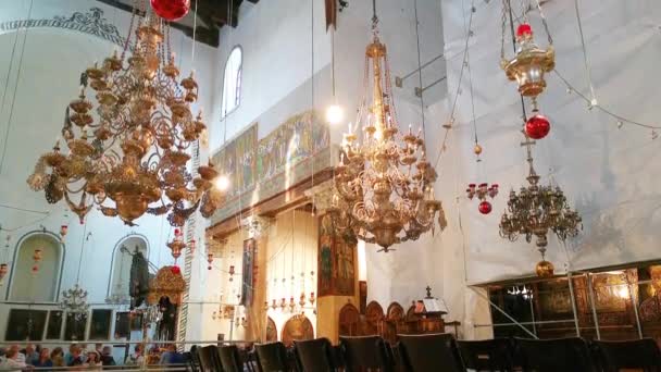 Bethléem Palestine Novembre 2019 Touristes Dans Basilique Nativité — Video