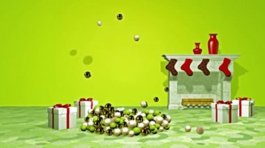 Güzel animasyonlu noel ağacı. 3d render
