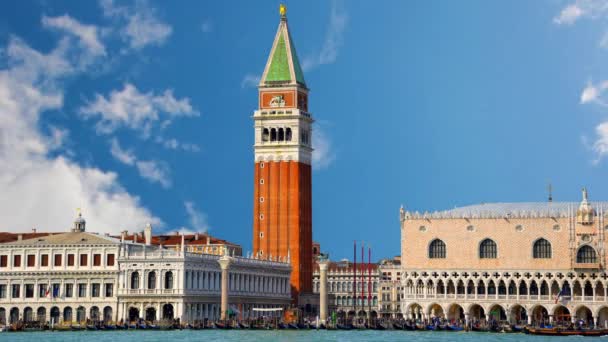 Malebná Krajina Benátské Grand Canal Campanile Zvonice — Stock video
