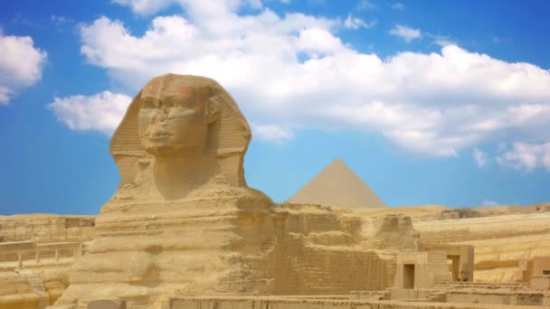 古代のスフィンクスとピラミッド エジプトのシンボル — ストック動画