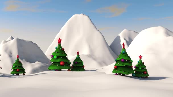 Babbo Natale Porta Doni Una Slitta Trainata Cervi Rendering — Video Stock