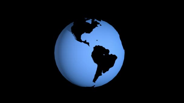 Вращение Планеты Земля Поворот Земли Рендеринг — стоковое видео