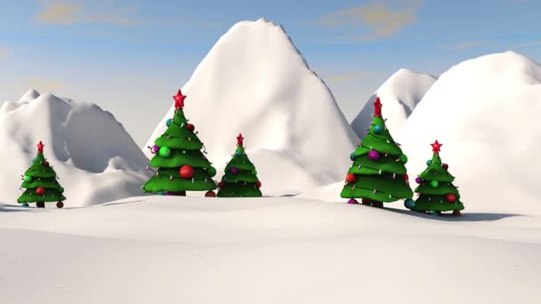 Le Père Noël porte des cadeaux sur un traîneau tiré par des cerfs. rendu 3D