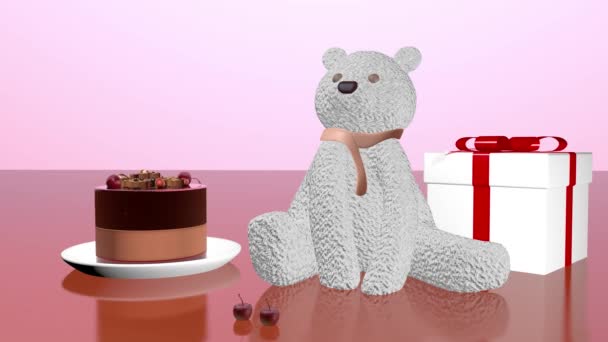 Geburtstagsgrüße, Geschenke und Überraschungen. 3D-Darstellung — Stockvideo