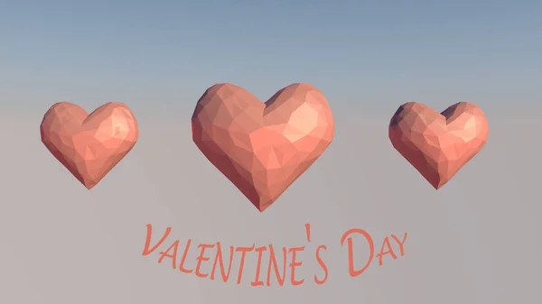 Valentine's Day Greeting Card. Valentine's card. 3D rendering — Stock Photo, Image