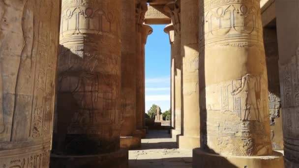 Ερείπια Του Αρχαίου Ναού Του Sebek Στο Kom Ombo Αίγυπτος — Αρχείο Βίντεο